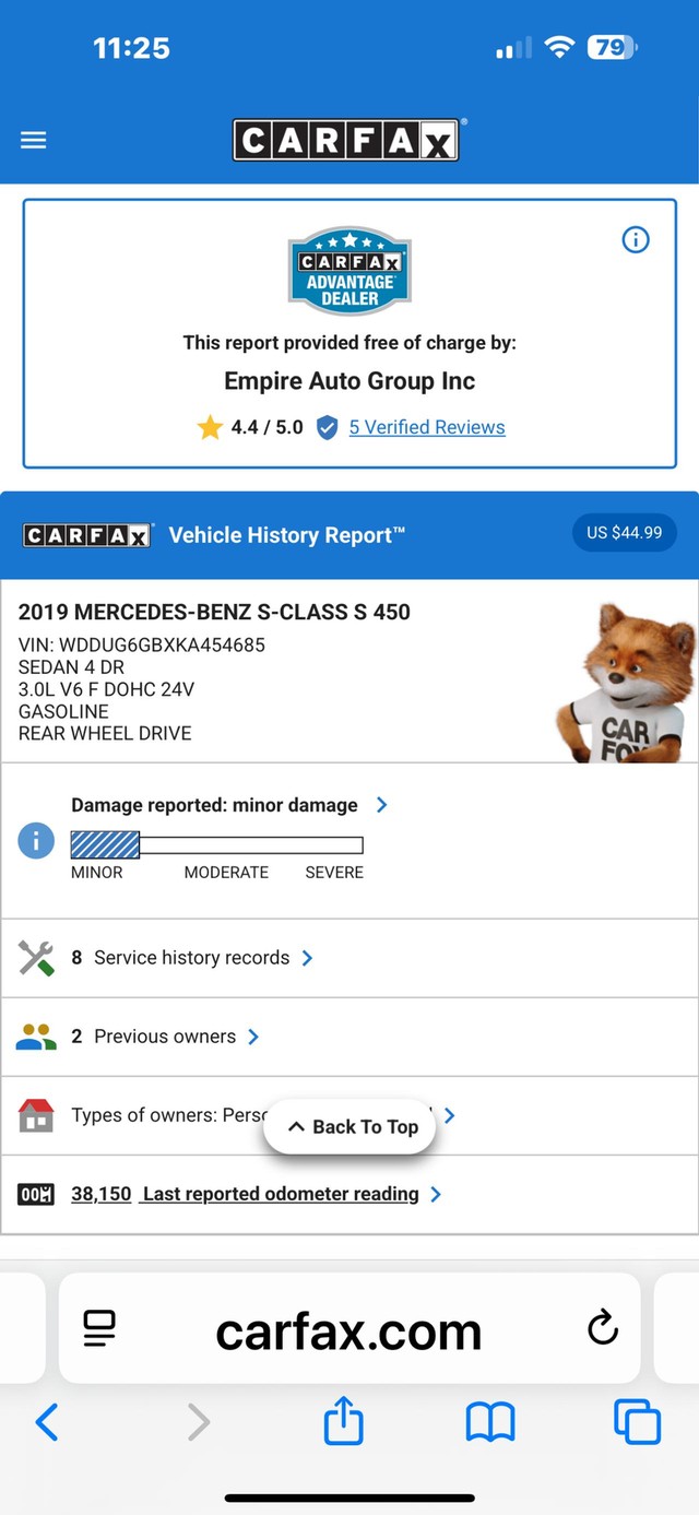 2019 Mercedes-Benz S-Class S450