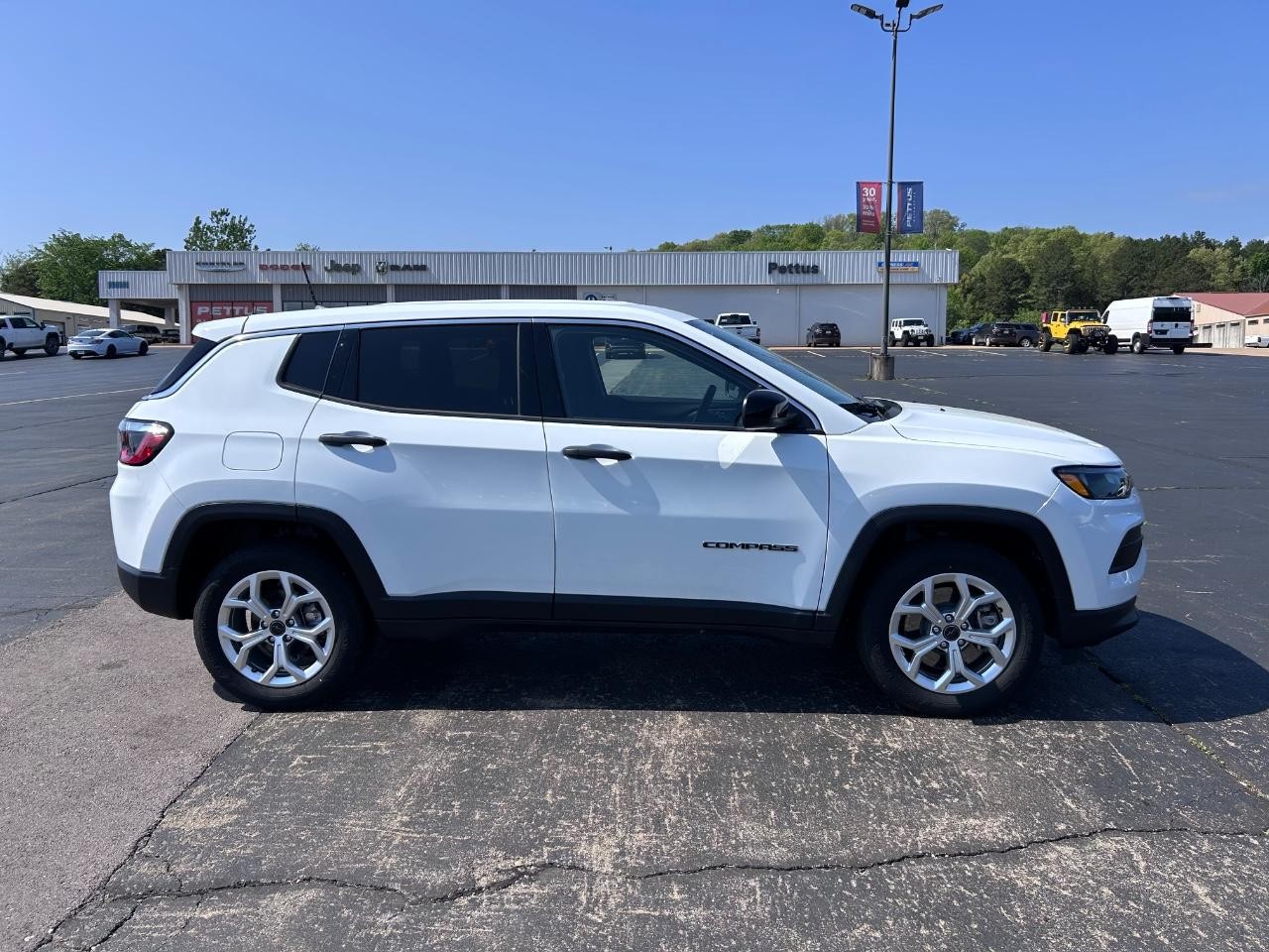2025 Bright White Clearcoat Jeep Compass Sport 4X4 SUV