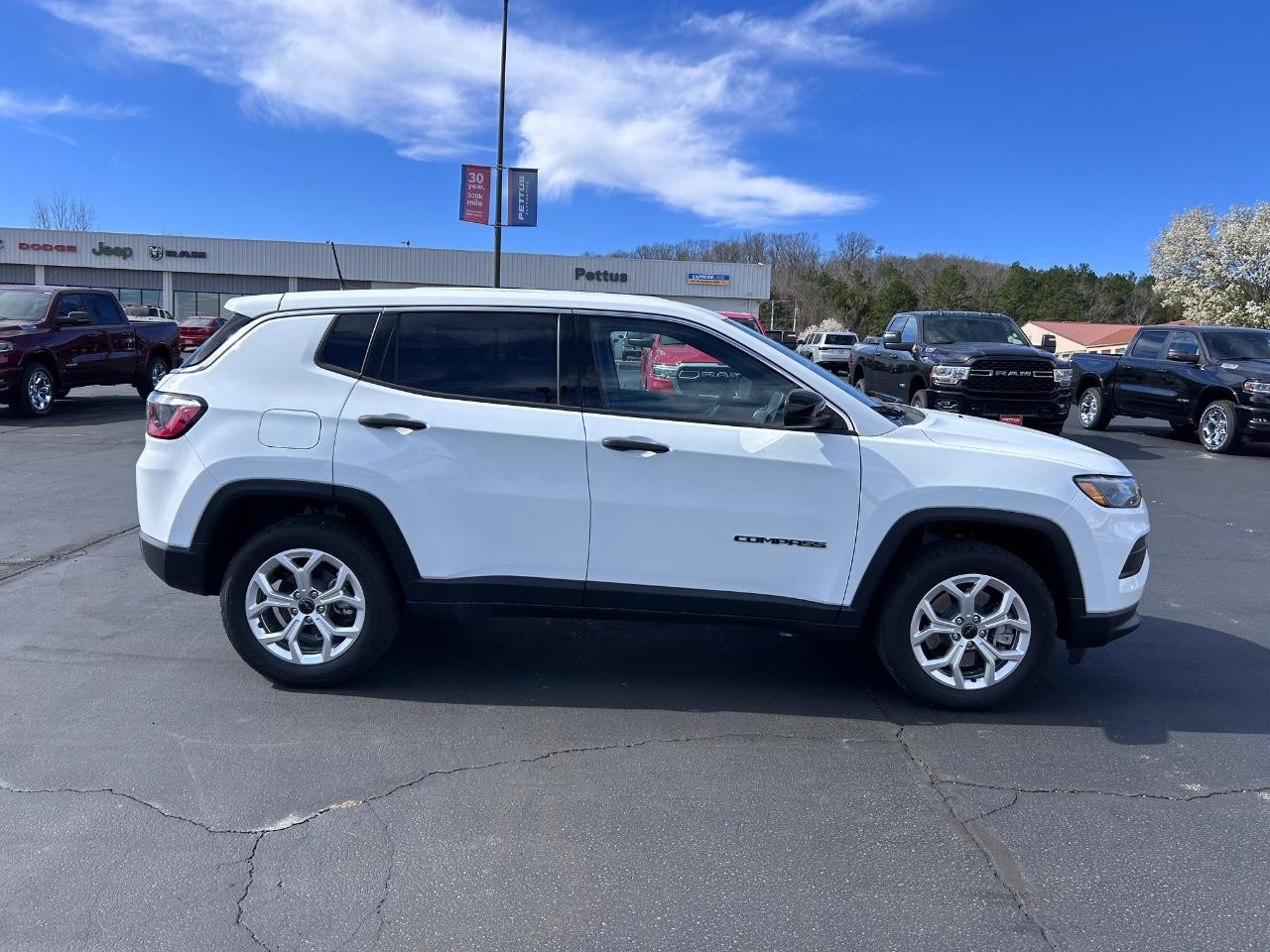2025 Bright White Clearcoat Jeep Compass Sport 4X4 SUV