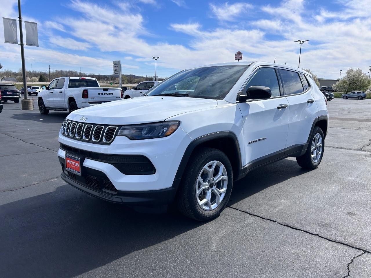 2025 Bright White Clearcoat Jeep Compass Sport 4X4 SUV
