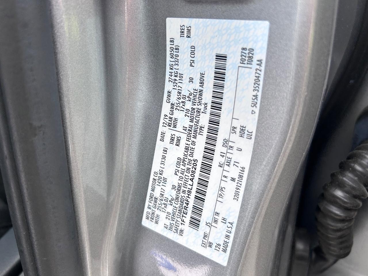2020 Iconic Silver Metallic Ford Ranger XLT 4X4 Truck