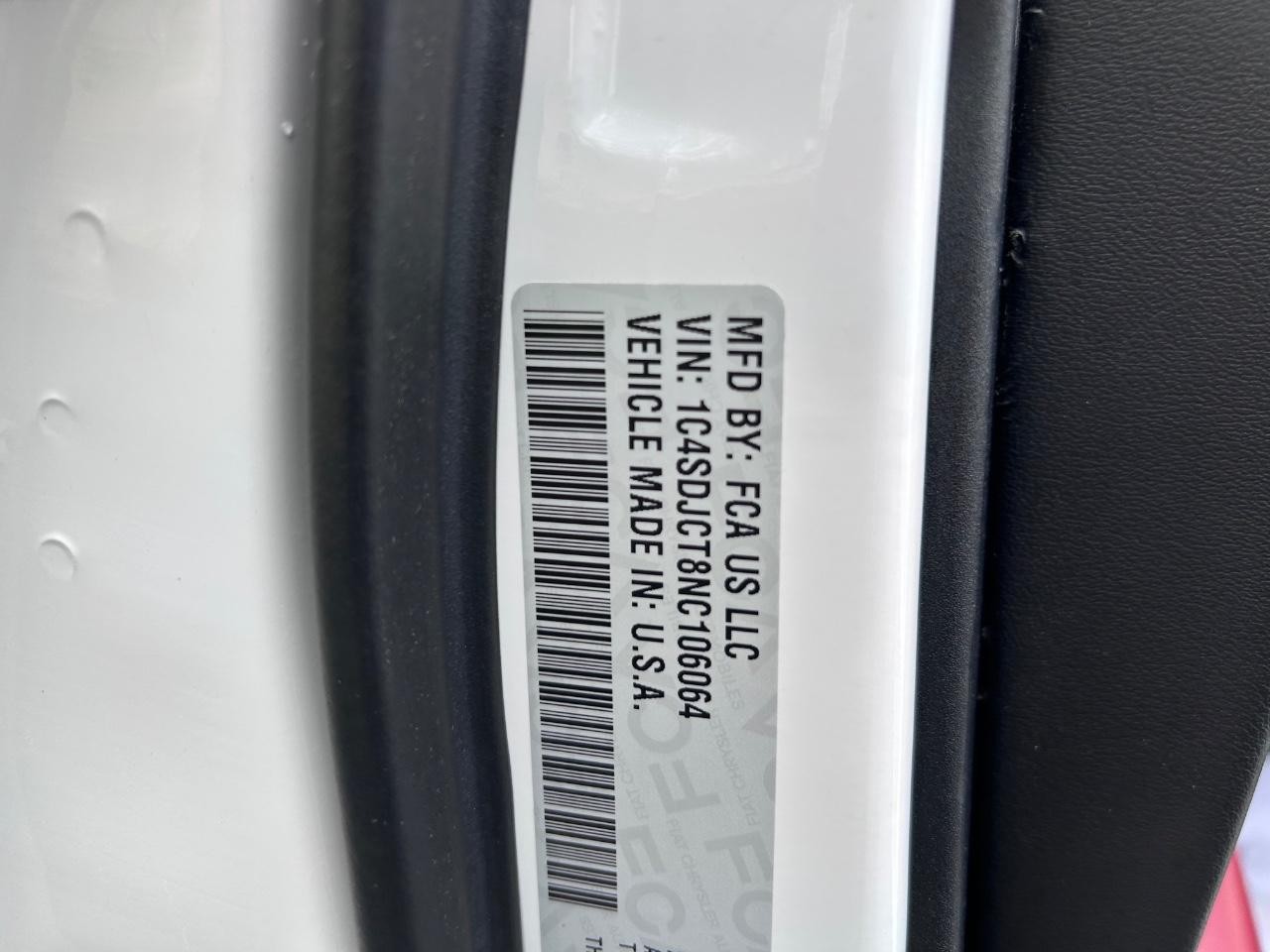 2022 White Knuckle Clearcoat Dodge Durango R/T AWD SUV
