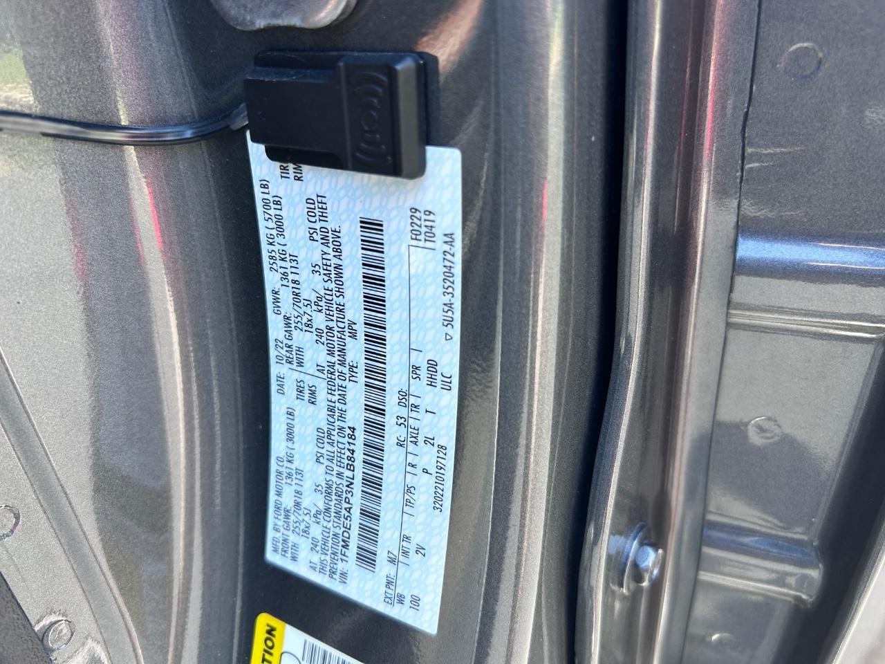 2022 GRAY Ford Bronco Outer Banks 4X4 SUV