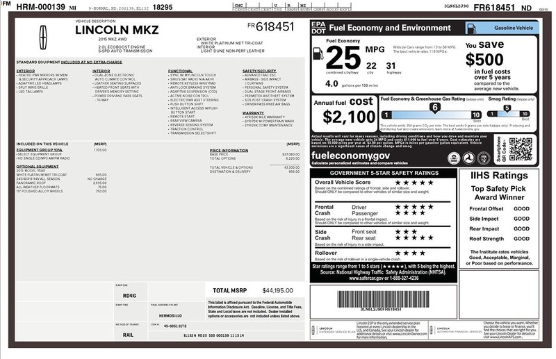 Lincoln MKZ Vehicle Full-screen Gallery Image 02