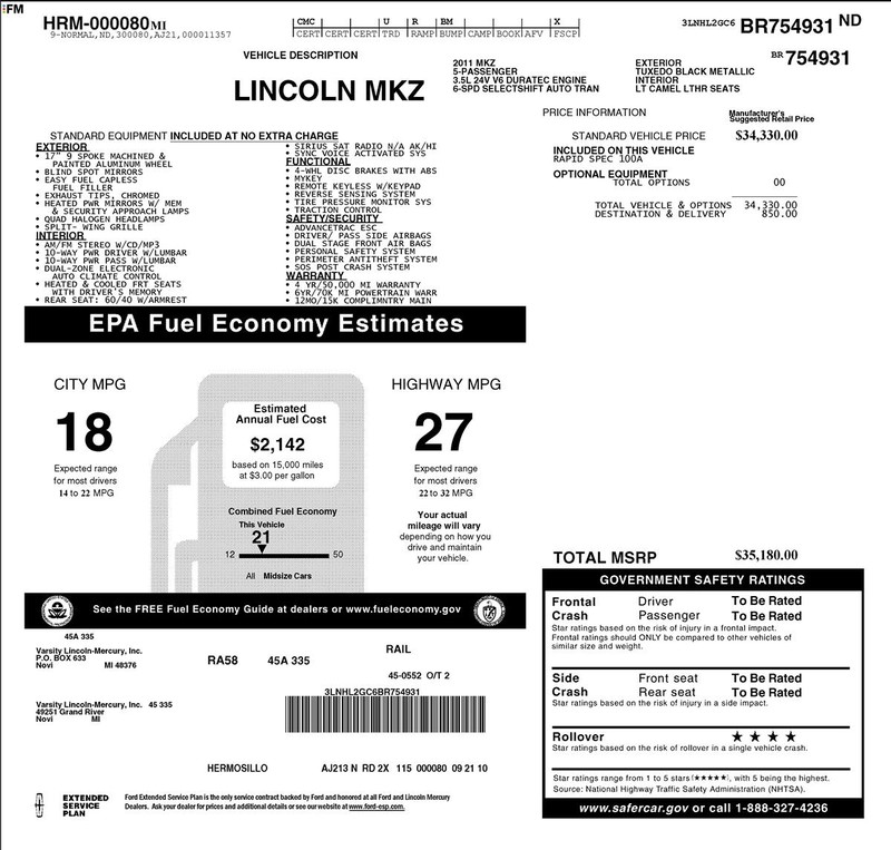 Lincoln MKZ Vehicle Full-screen Gallery Image 02