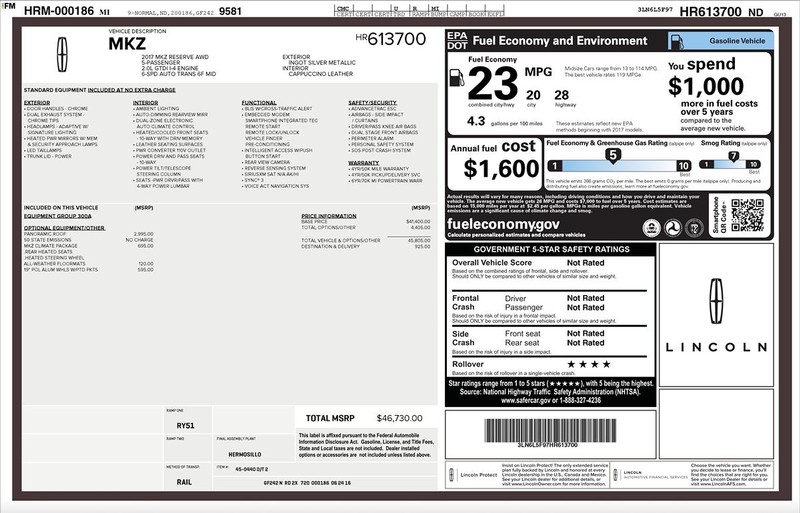 Lincoln MKZ Vehicle Full-screen Gallery Image 02