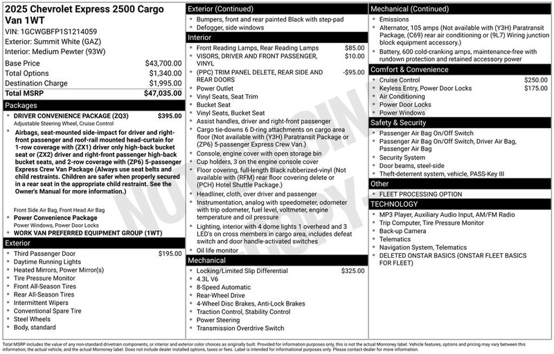Chevrolet Express Cargo Van Vehicle Full-screen Gallery Image 42
