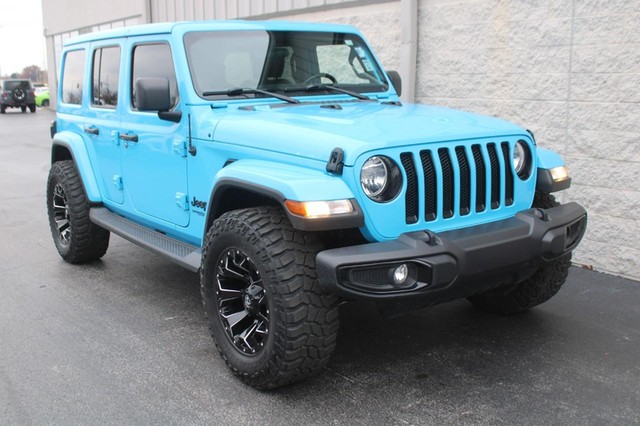 Used 2021 Jeep Wrangler Unlimited Sahara Altitude with VIN 1C4HJXEG4MW611828 for sale in Wood River, IL