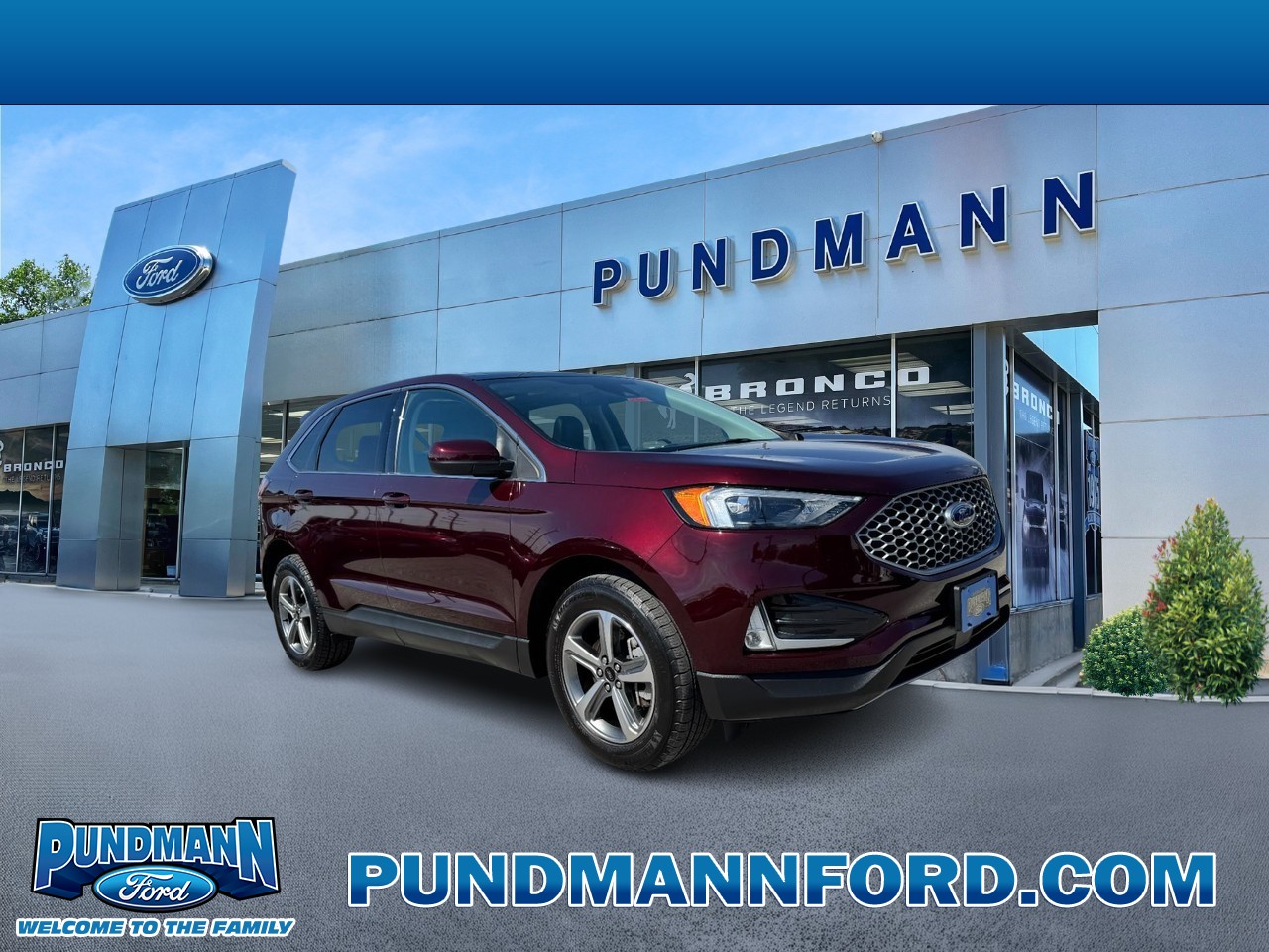 Red (Burgundy Velvet Metallic Tinted Clearcoat) 2023 Ford Edge SEL AWD SUV / Crossover All-Wheel Drive Automatic