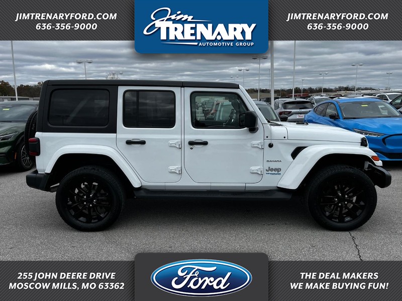 Used 2021 Jeep Wrangler Unlimited Sahara 4XE with VIN 1C4JJXP67MW784121 for sale in Moscow Mills, MO