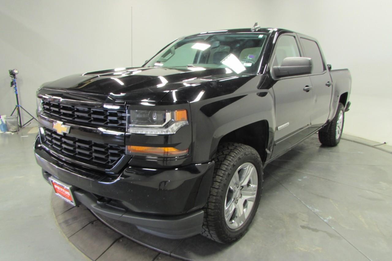 2018 Black Chevrolet Silverado 1500 Custom 4X4 Truck