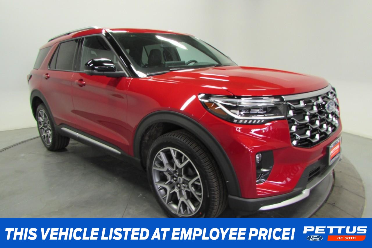 2025 Rapid Red Metallic Tinted Clearcoat Ford Explorer Platinum SUV