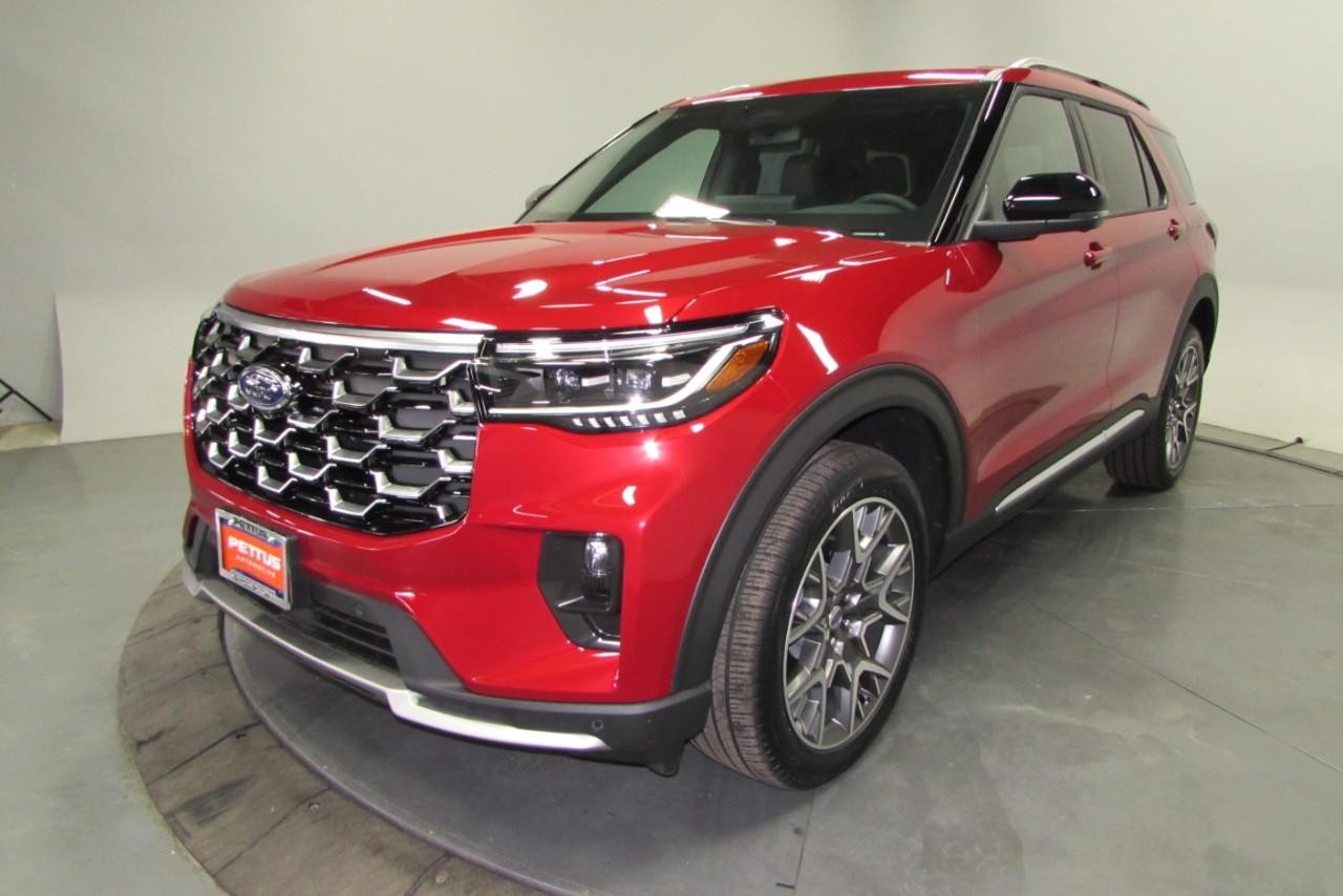 2025 Rapid Red Metallic Tinted Clearcoat Ford Explorer Platinum 4X4 SUV