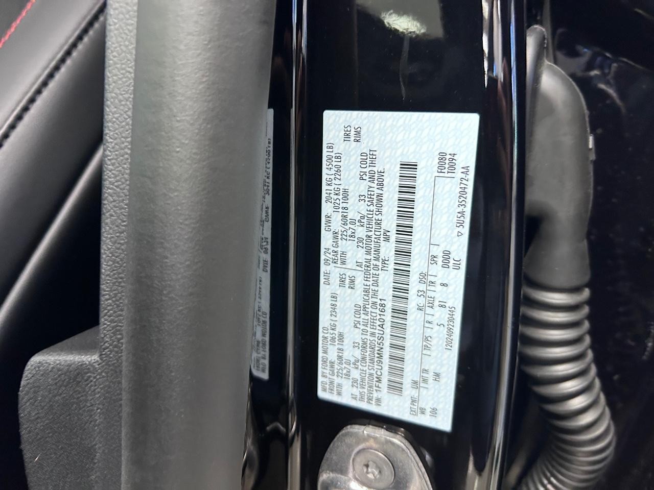2025 Agate Black Metallic Ford Escape ST-Line AWD SUV