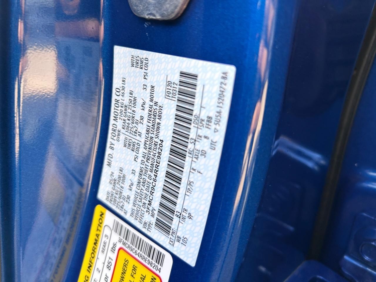 2024 Atlas Blue Metallic Ford Bronco Sport Outer Banks 4X4 SUV