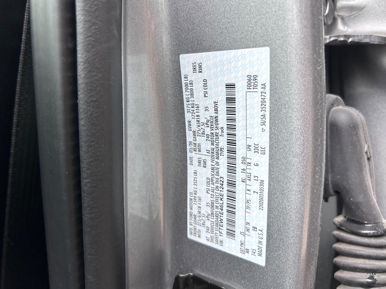 2020 Iconic Silver Metallic Ford F-150 Lariat 4X4 Truck