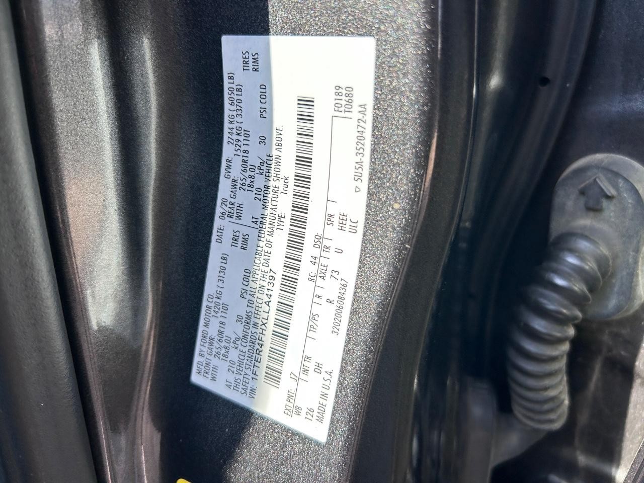 2020 Magnetic Metallic Ford Ranger Lariat 4X4 Truck