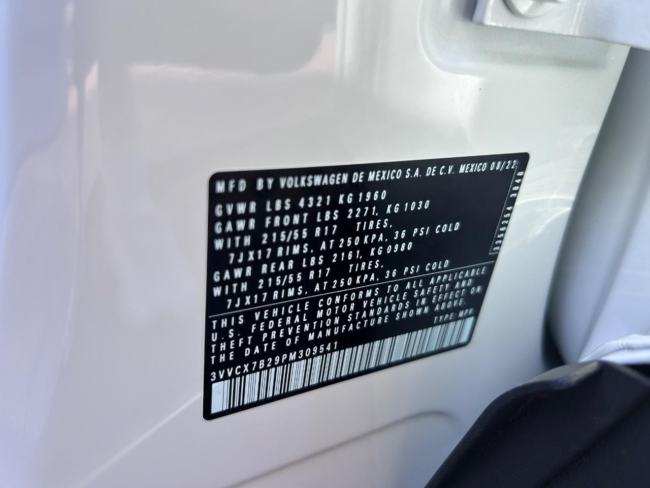 2023 Pure White Volkswagen Taos 1.5T S FWD SUV