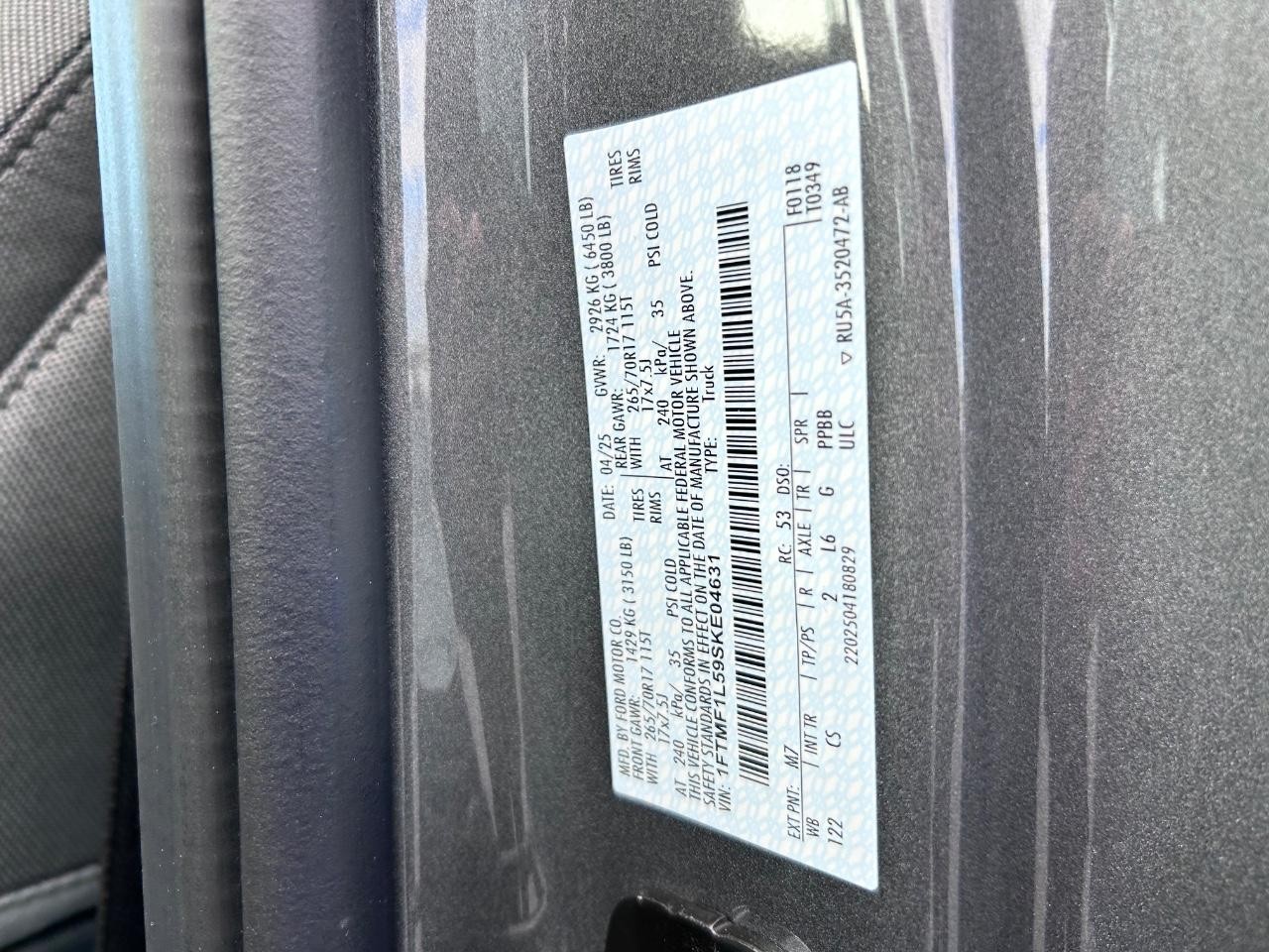 2025 Carbonized Gray Metallic Ford F-150 XL 4X4 Truck