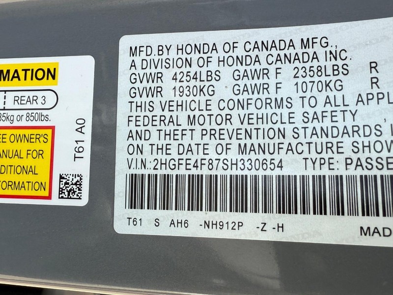 Honda Civic Sedan Hybrid Vehicle Full-screen Gallery Image 23