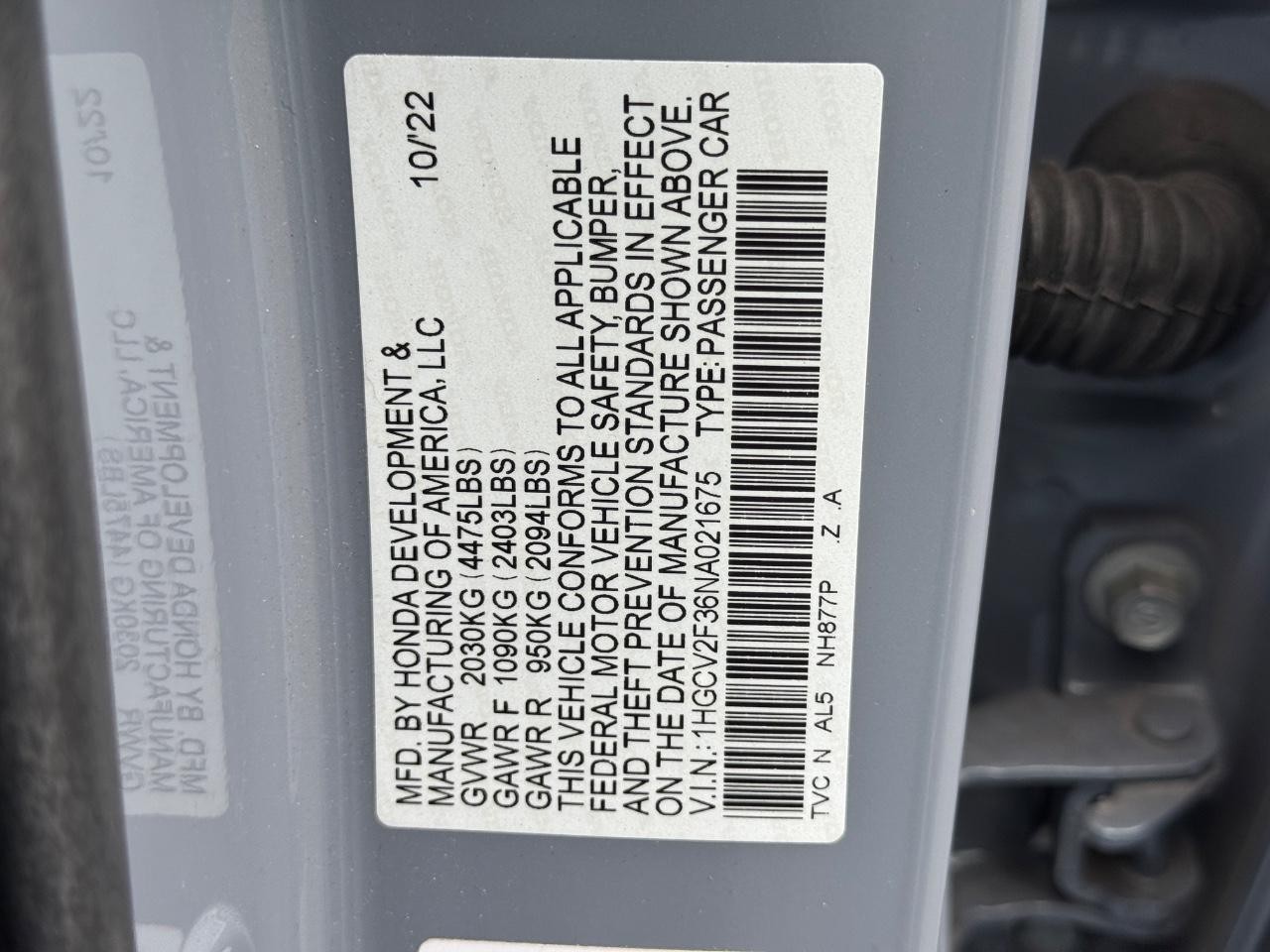 Honda Accord Sedan Vehicle Full-screen Gallery Image 42