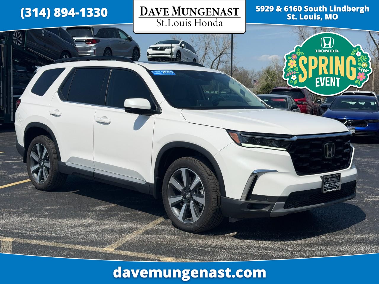 Platinum White Pearl 2025 Honda Pilot Touring AWD SUV / Crossover All-Wheel Drive Automatic