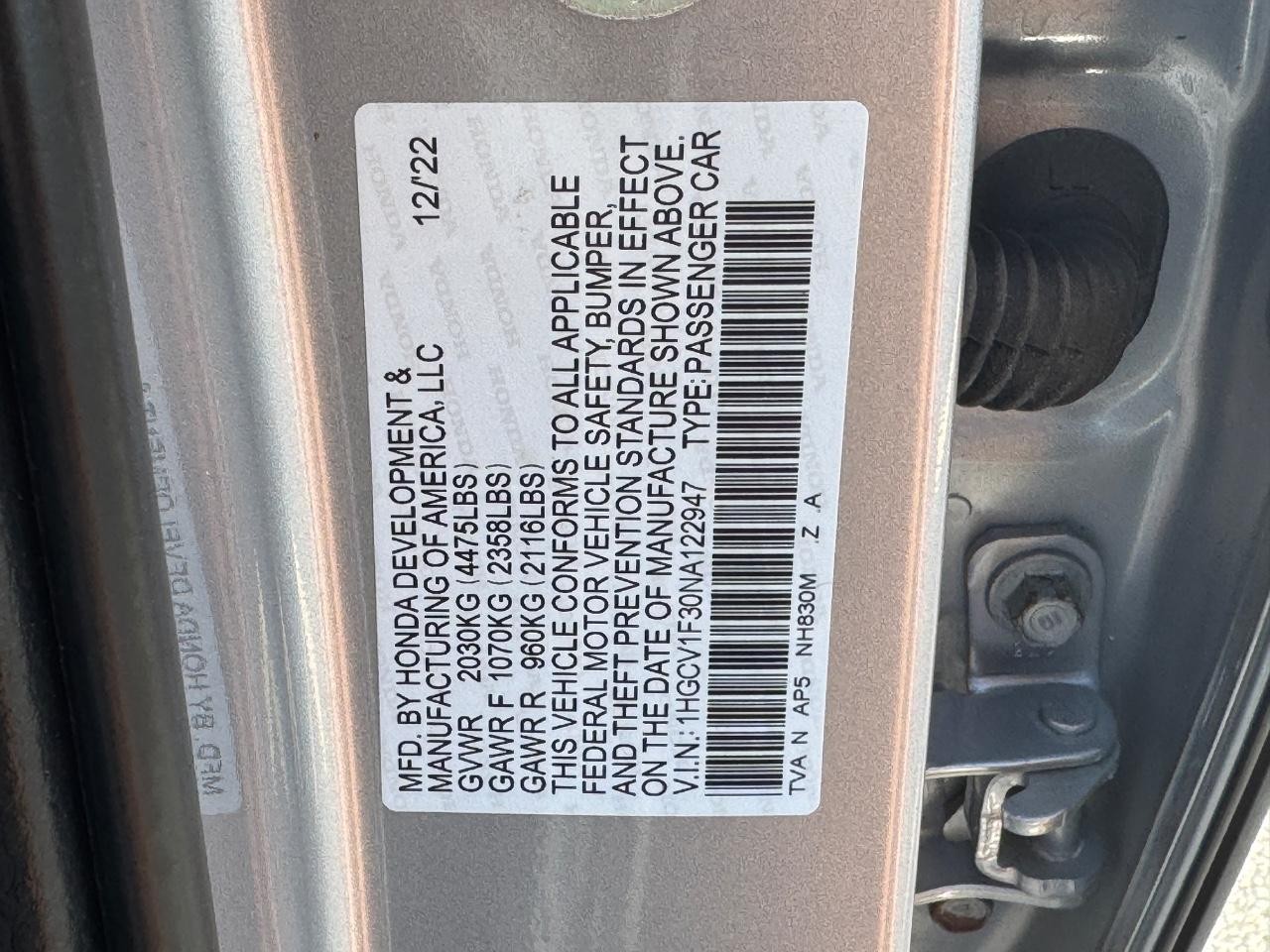 Honda Accord Sedan Vehicle Full-screen Gallery Image 27