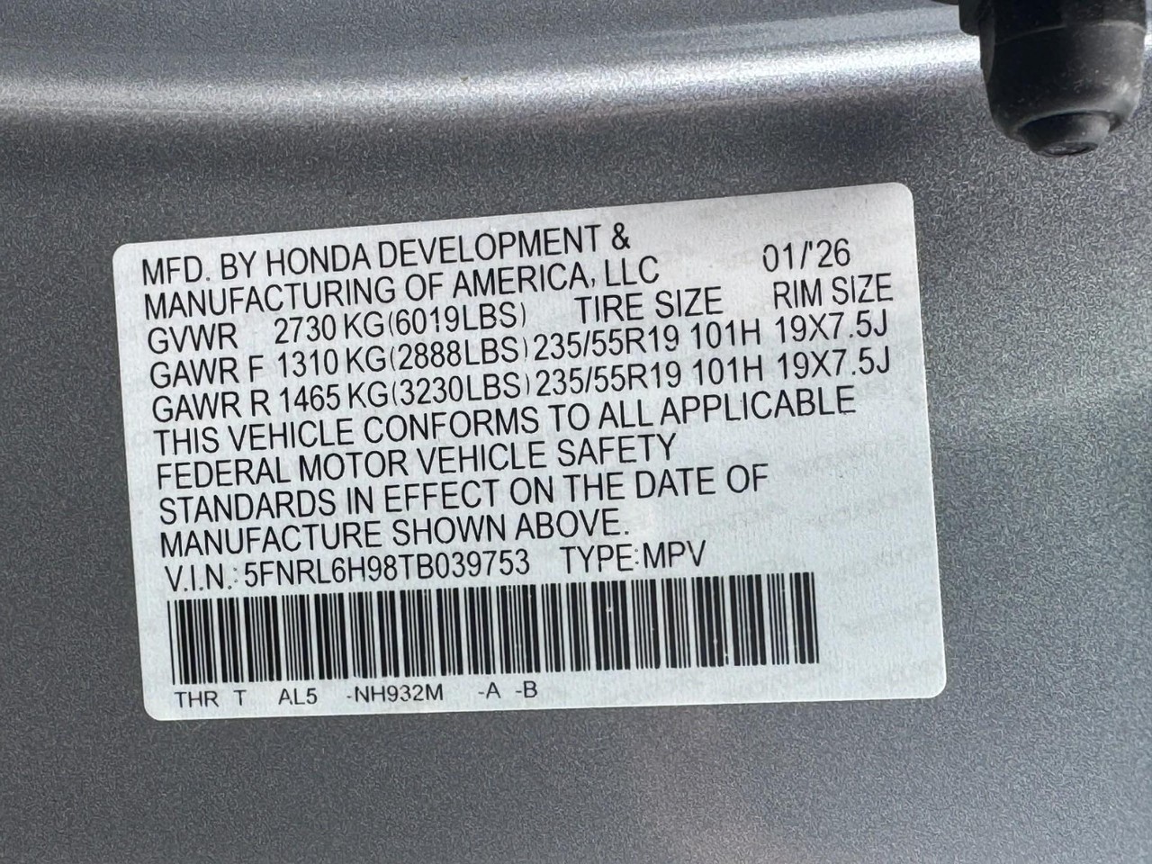 Honda Odyssey Vehicle Full-screen Gallery Image 26
