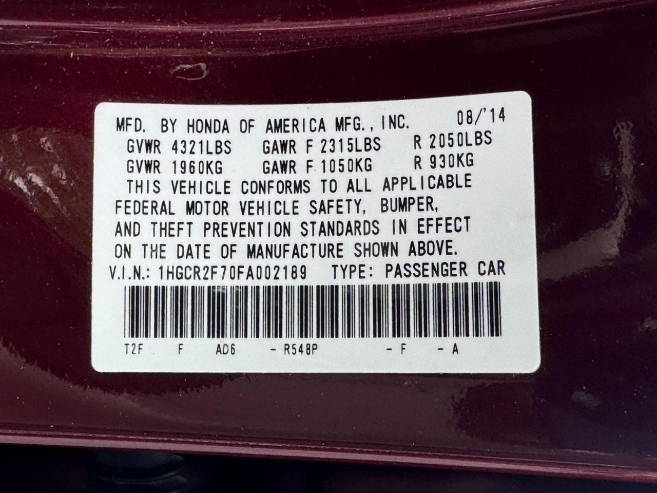 Honda Accord Sedan Vehicle Full-screen Gallery Image 23