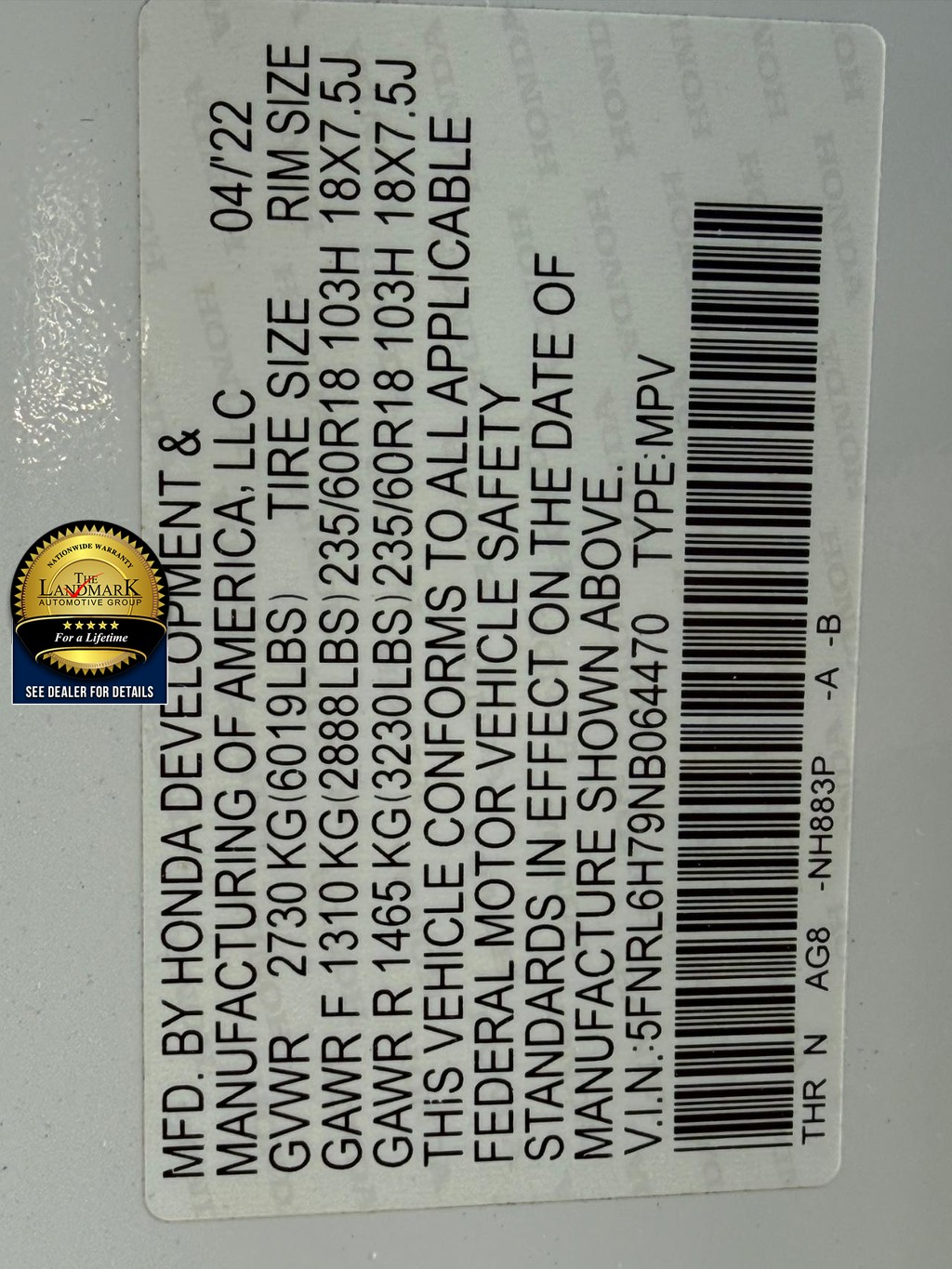 Honda Odyssey Vehicle Full-screen Gallery Image 22