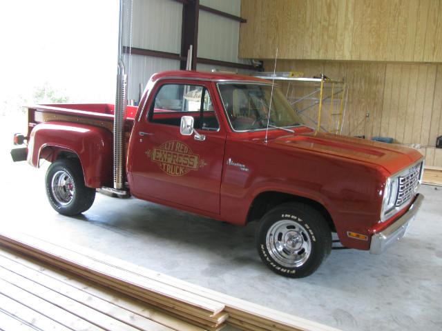1978 Dodge D150 lil red express at Lucas Mopars in Cuero TX