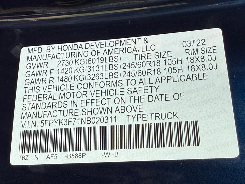 Honda Ridgeline Vehicle Image 26