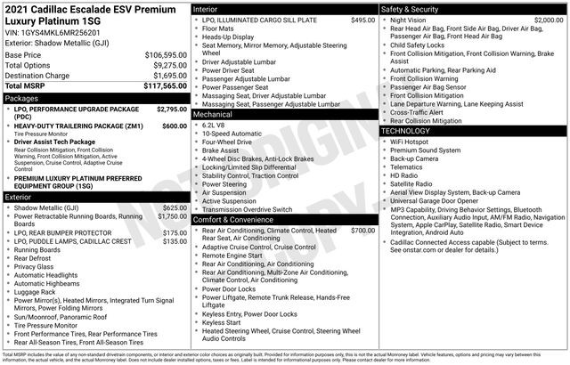 more details - cadillac escalade esv