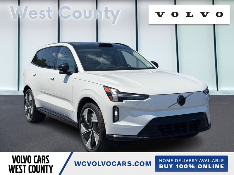 Crystal White 2025 Volvo EX90 Twin Performance Ultra 6-Passenger eAWD SUV / Crossover All-Wheel Drive 1-Speed Automatic