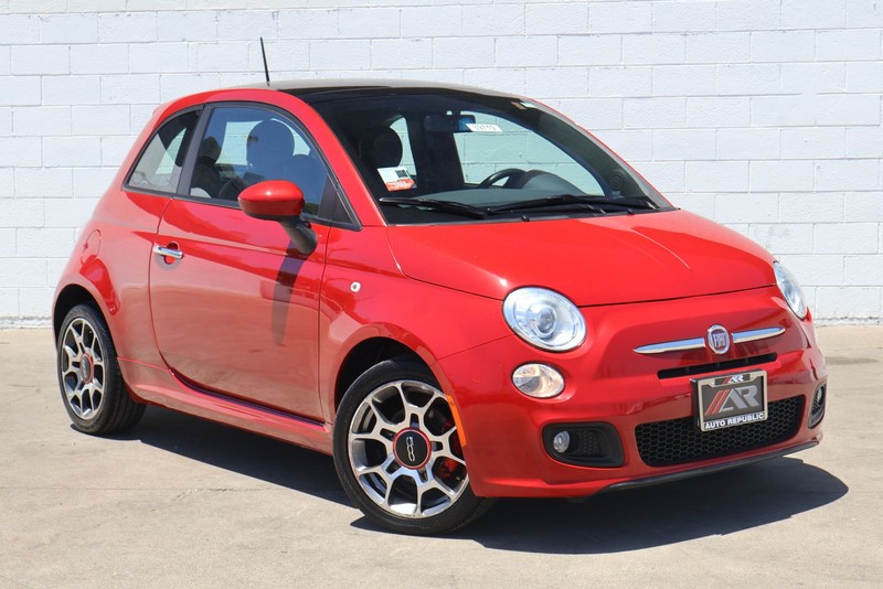 Red 2012 FIAT 500 Hatchback Front-Wheel Drive 5-Speed Automatic
