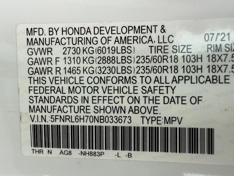 Honda Odyssey Vehicle Image 30