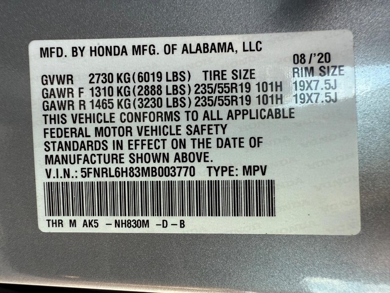 Honda Odyssey Vehicle Image 30