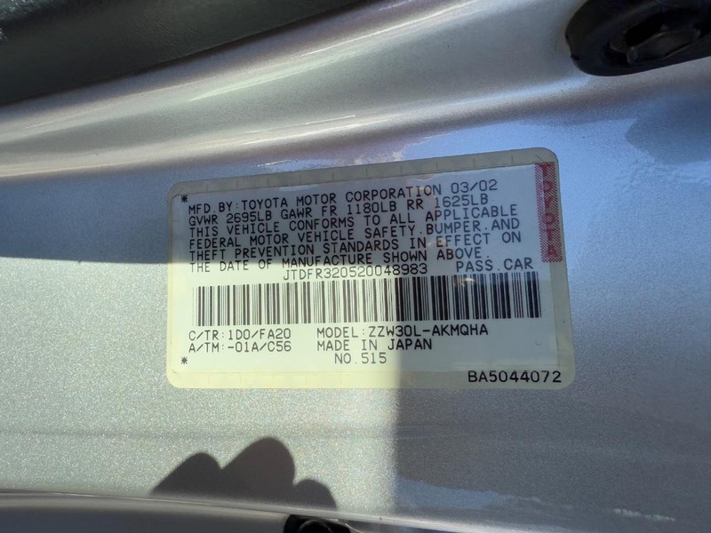 Toyota MR2 Spyder Vehicle Image 19