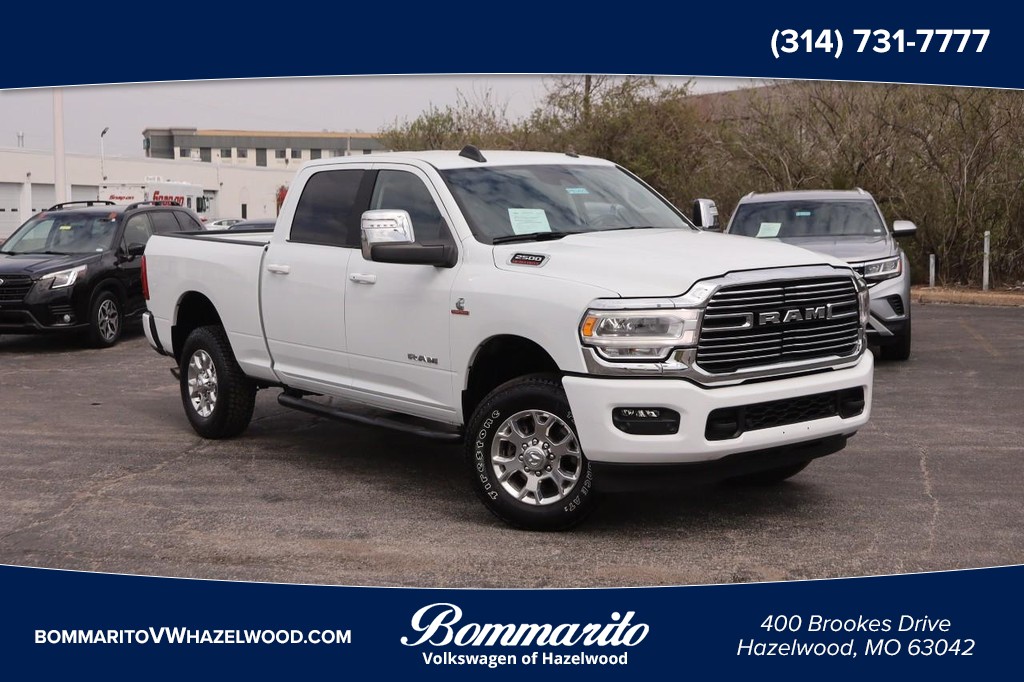 Bright White Clearcoat 2024 RAM 2500 Laramie Crew Cab 4WD Pickup Truck Four-Wheel Drive Automatic